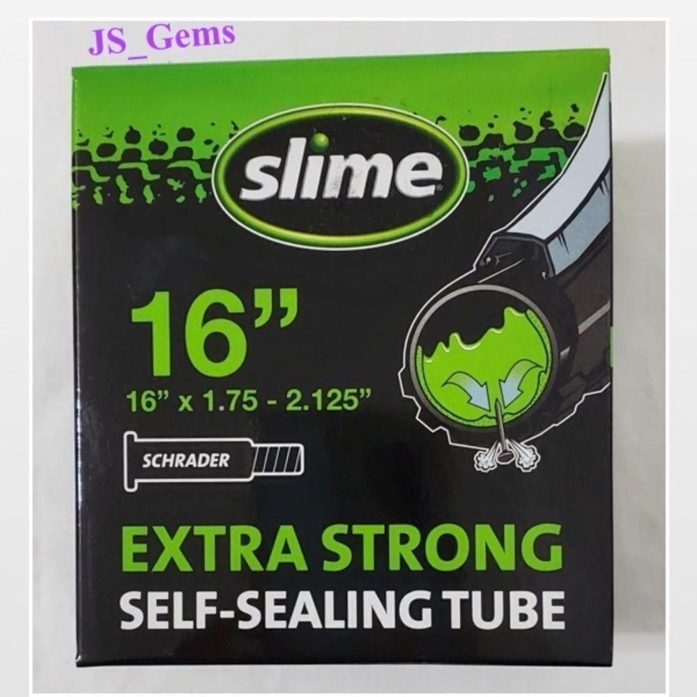 New Slime Bike Tire Tube 16” Self-Sealing Kids Bicycle Flat Sealant Outdoor NWT